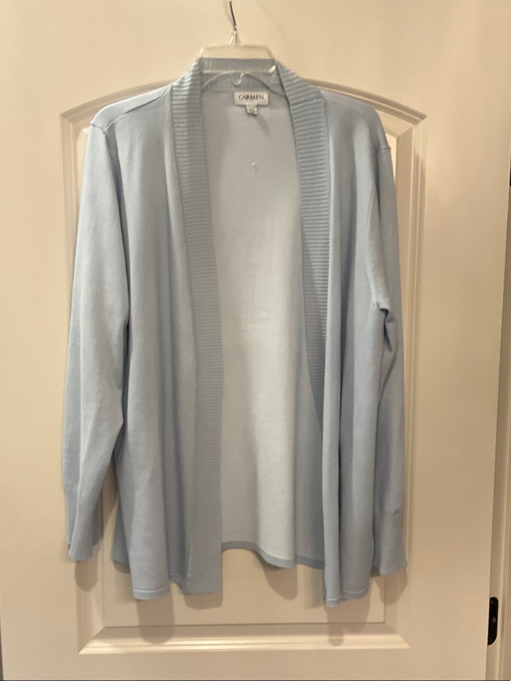 Light Blue Open-Front Women's Cardigan